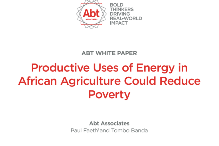 Productive uses of energy in African agriculture could reduce poverty